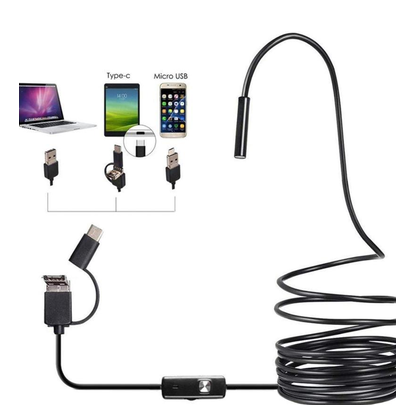 3-in-1 USB inspection camera with Type-C, Micro USB and USB connectivity