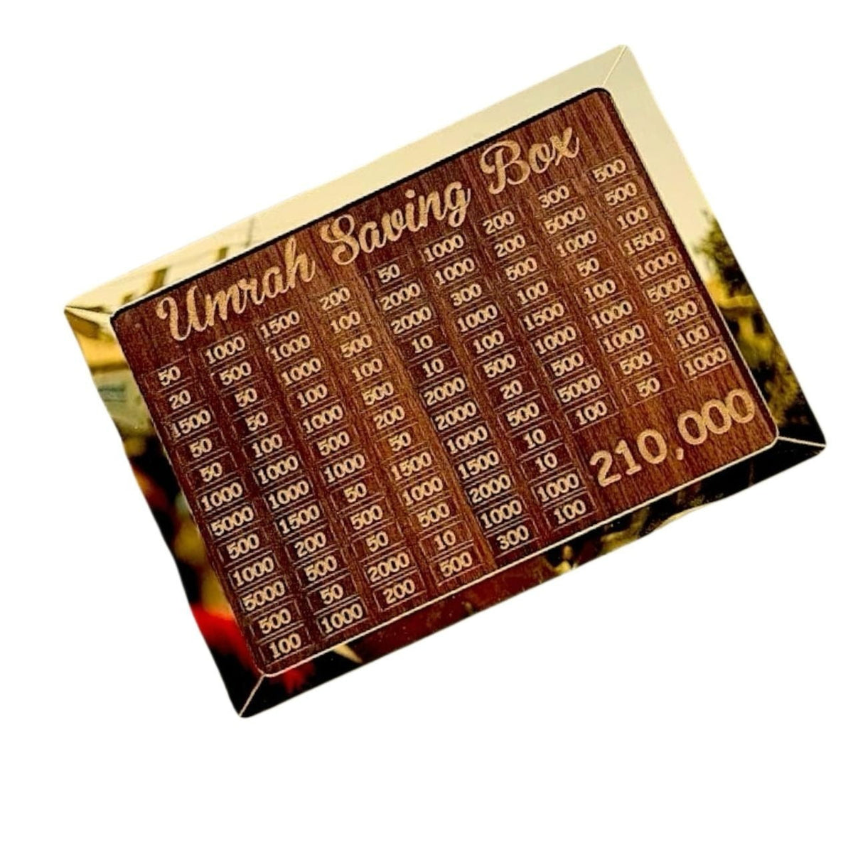 Wooden Umrah saving box detail