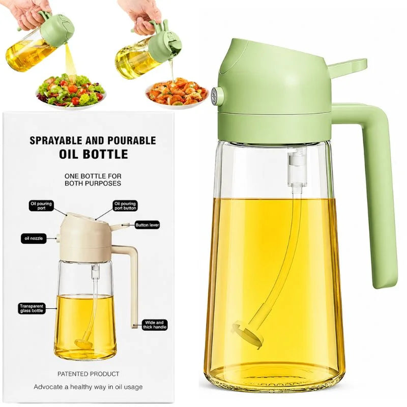 Original YourMart 450ml 2-in-1 glass oil spray bottle and pouring dispenser