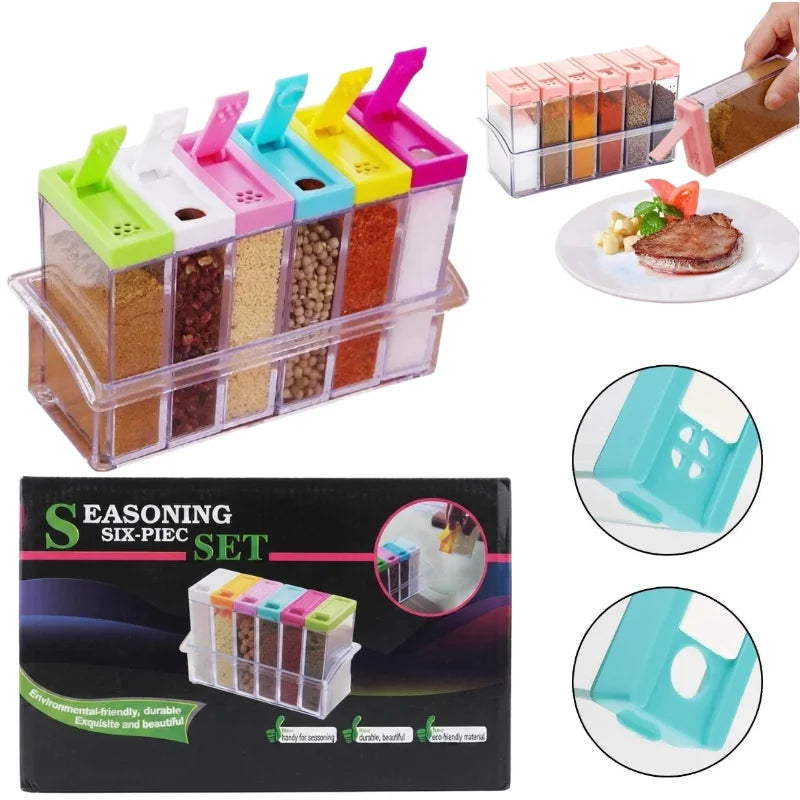 Spice Jars Dispenser Masala Rack Set of 6