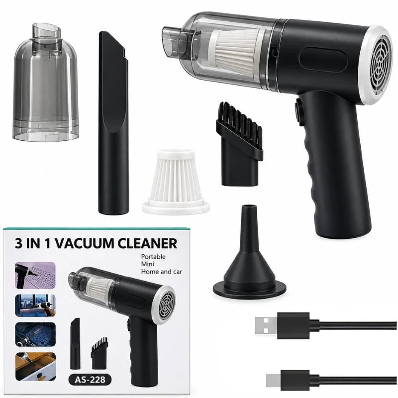 3-in-1 Portable Vacuum Cleaner, Duster & Air Blower
